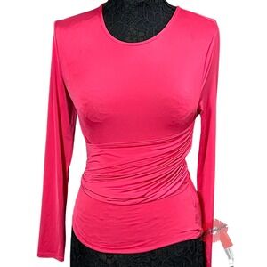 Lovers + Friends Top Women Small Wrap Blouse Pink Long‎ Sleeve